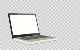 Laptop Mockup With Blank Screen, Realistic Illustration Of Modern Computer. Ideal For Web Design, App UI, And Technology Concepts. Illustration vector