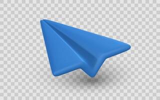 Blue Paper Plane Icon, Perfect for Communication, Message, or Send Button UI Design. Clean and Minimal Illustration vector