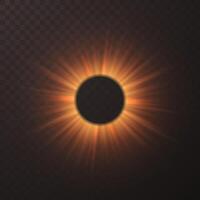 Solar eclipse or planetary collision. Large flash or explosion. vector
