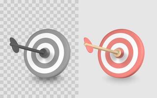 Target Success Concept With Dart In Bullseye, Business Goal Achievement, Focus Strategy And Precision Marketing Design. 3D Render Illustration vector