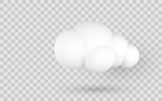 Cloud Icon 3D Realistic Design for Weather App, Web, or Cloud Storage Concept. Clean Minimal Style. Illustration vector