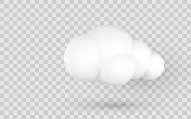 Cloud Icon 3D Realistic Design for Weather App, Web, or Cloud Storage Concept. Clean Minimal Style. Illustration