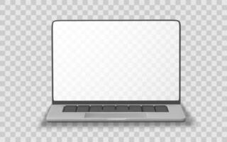 Laptop Mockup with Blank Screen for UI, Web Design, Remote Work, and Online Education Concepts. Isolated Realistic 3D Render. Illustration vector