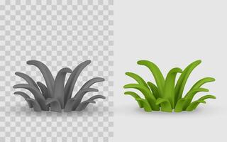 3D Grass Icon In Cartoon Style, Nature Element For Game UI Or Landscaping Design. Green Plant Object. Illustration vector