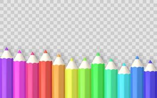 Colorful Pencils Background With Rainbow Gradient, Realistic 3D Style, Ideal For School, Art, Or Kids Design Concepts. Illustration vector