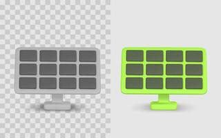 Solar Panel Icon in 3D Style, Modern Eco Energy Technology Concept for Web or App UI Design. Illustration vector