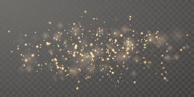 Festive sparkling gold dust. Glowing bokeh and glitter texture design vector