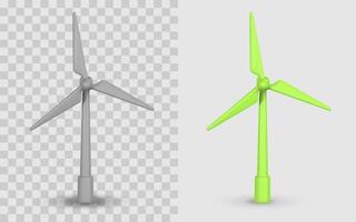 Wind Turbine Icon in 3D Cartoon Style. Perfect for Renewable Energy, Eco Concepts, or Technology Projects. Illustration vector