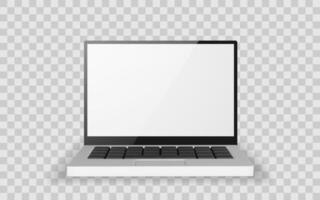 Laptop Computer With Blank Screen Isolated, Front View. Modern Device Mockup Template For Web Design Or App Presentation. Illustration vector