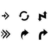 6 arrows featuring turns, curves, and loop motion. Suitable for interface design, road maps, and process visualization vector