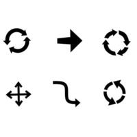 set of 6 arrows featuring loop, refresh, and flow styles. Ideal for process charts, recycling icons, and user interface navigation vector