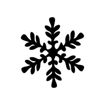 negro copo de nieve icono con intrincado patrones, aislado en un blanco antecedentes. representa invierno y frío clima conceptos vector