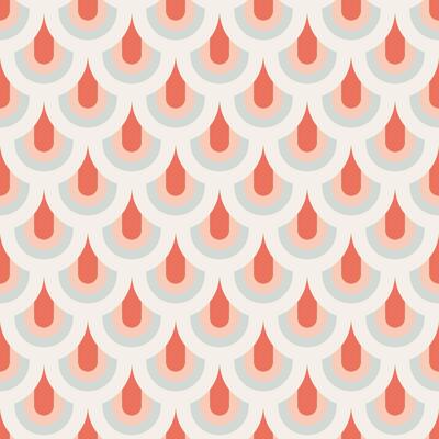 Seamless pattern inspired by Japanese ocean waves motifs