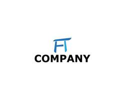 Logo Letter Initial F and T For your Company Simple vector