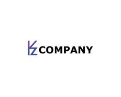 Logo Letter Initial K Z For your Company Simple vector