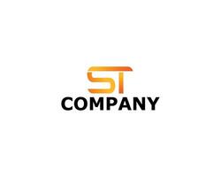 Logo Letter Initial S and T For your Company Simple vector