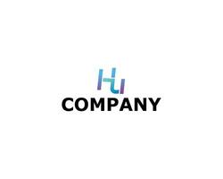 Logo Letter Initial H and U For your Company Simple vector