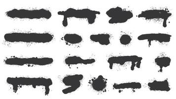 Set of spray stains of different shapes and variations vector