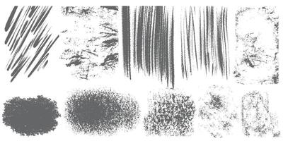 Set of grunge textures for overlay vector