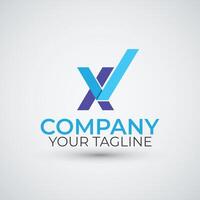 Letter X Initials Checkmark Logo Simple Minimal Logo Design vector