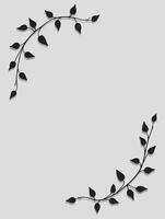 a black and white illustration of a wreath of leaves vector