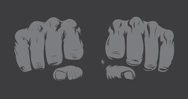 two hands with fingers pointing up on a black background vector