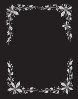 a white frame with flowers on a black background vector
