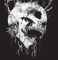the skull is shown with a tree and a skull on it vector
