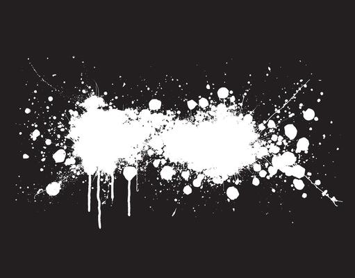 white paint splatter on black background