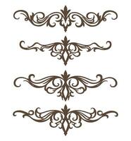 1 Set of dividers flowers vintage deviders for card ornament etc vector