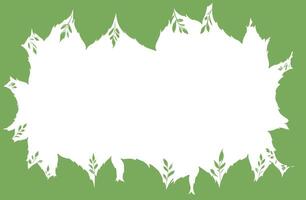 frame with green leaves, frame surrounded with leaf vector