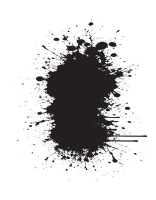 ink splatter on white background