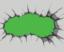 Wall Hole Crack Illustration Striking Design Featuring a Realistic Crack in the Wall, Perfect for Graphic Art, Digital Designs, Backgrounds, and Creative Visual Projects vector