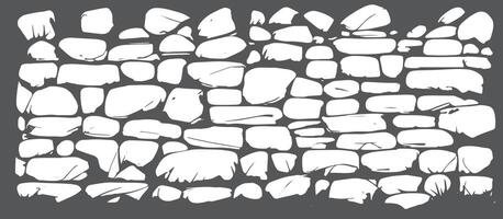 a stone wall with many different shapes vector