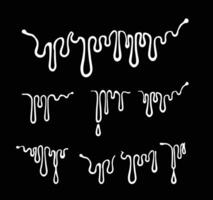 a set of four white lines with dripping paint vector