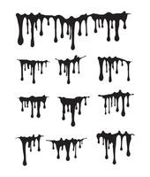 a set of different dripping paint on a white background vector