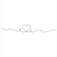 Simple Heart continuous oneline drawing illustration vector