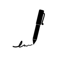Pen and signature icon on white background vector