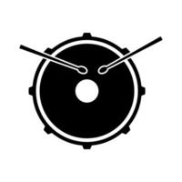 A snare drum with two drumsticks on white background. vector