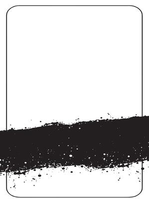 a black and white grunge paint splatter on a white background
