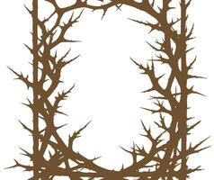 a brown frame with a crown of thorns vector