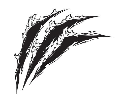 drawing a hole because of claw monster or animal effect illustration