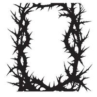 a black and white frame with a crown of thorns vector