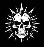 skull with spikes on a black background vector