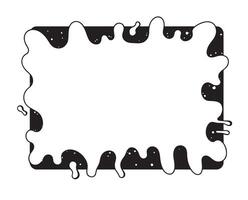 a black and white drawing of a square with a black and white splatter vector