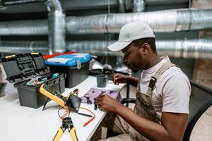 Crafting tools and precision work in a modern workshop setting during the afternoon photo