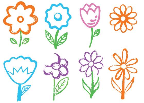 colorful flower icons perfect for spring and summer nature designs