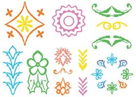 Floral design elements with seamless flower pattern and winter snowflake decoration vector