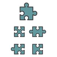 Puzzles grid icon set vector