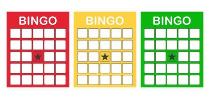 Bingo card template blank with star, luck lotto board game. Bingo ticket empty. Bingo icon, for numbers. vector